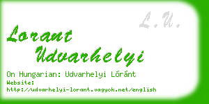 lorant udvarhelyi business card