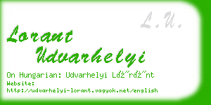 lorant udvarhelyi business card